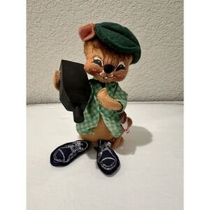 Vintage Annalee Dolls 1991 Chipmunk Cameraman Green Plaid Shirt Movie Camera 7in